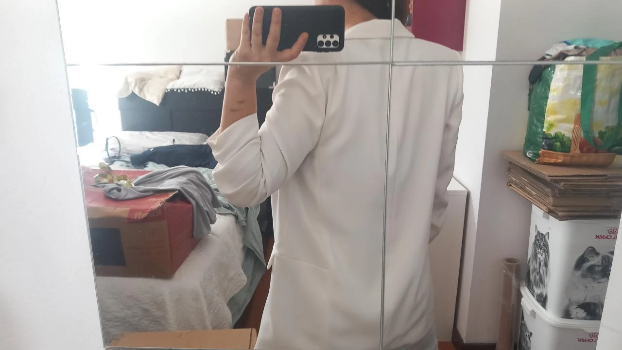 Blazer blanco sin botones, Zara, talla M | Veste blanche fluide – photo 11